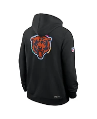Nike Men's Black Chicago Bears Tall 2025 Nfl Crucial Catch Sideline Standard Issue Dri-fit Hoodie