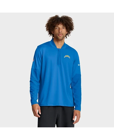 Nike Men's Powder Blue Los Angeles Chargers Sideline Dri-fit Half-Zip Pullover Sweatshirt