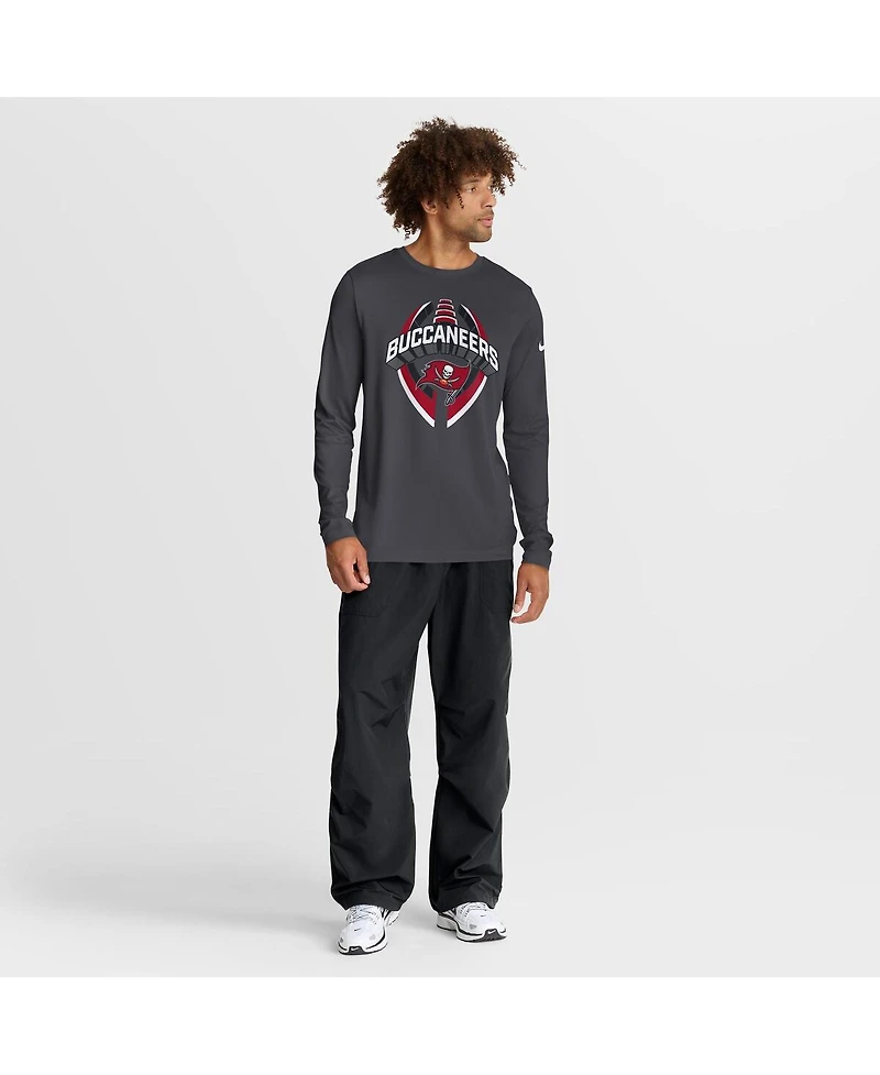 Nike Men's Anthracite Tampa Bay Buccaneers Primetime Legend Icon Performance Long Sleeve T-Shirt