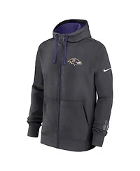 Nike Men's Anthracite Baltimore Ravens Primetime Club Full-Zip Hoodie