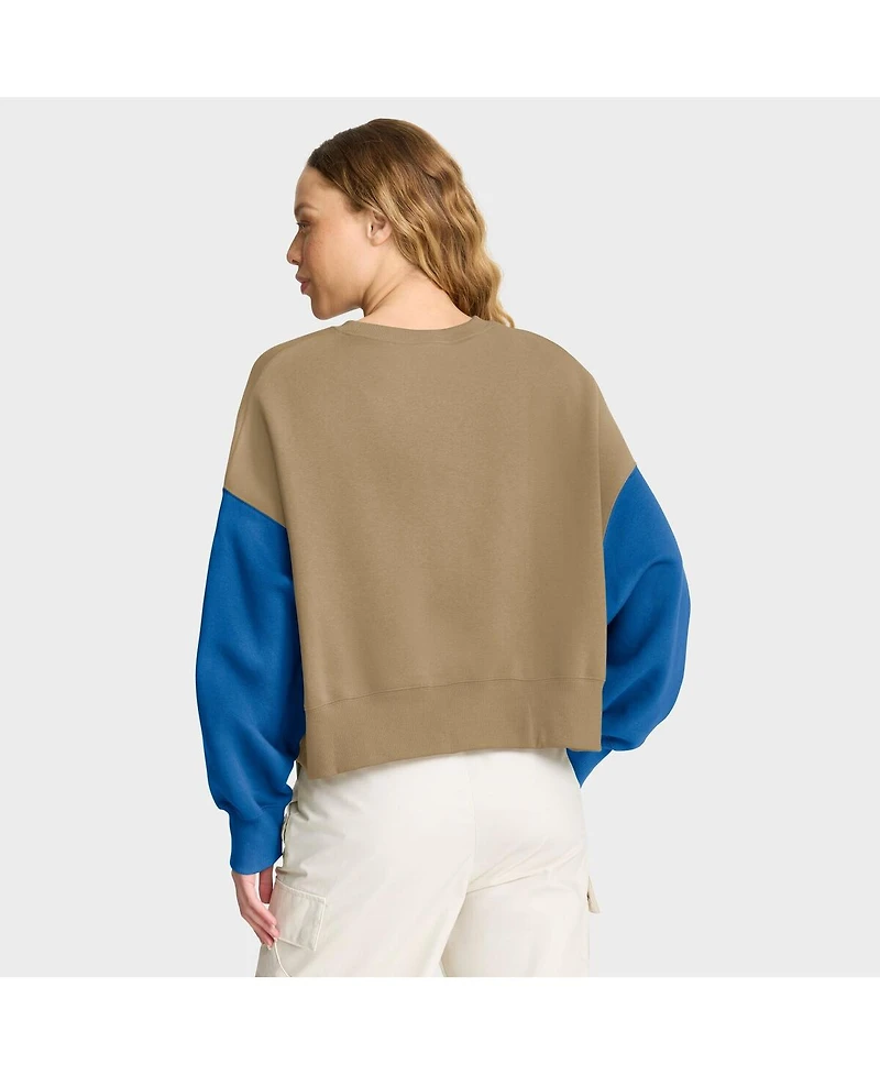Nike Women's Tan Detroit Lions Oversized Rewind Pullover Sweatshirt