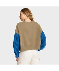 Nike Women's Tan Detroit Lions Oversized Rewind Pullover Sweatshirt