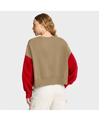 Nike Women's Tan San Francisco 49ers Oversized Rewind Pullover Sweatshirt