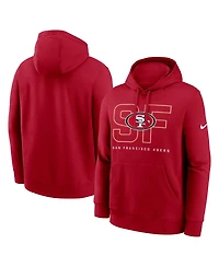 Nike Men's Scarlet San Francisco 49ers Busted Play Club Fleece Pullover Hoodie