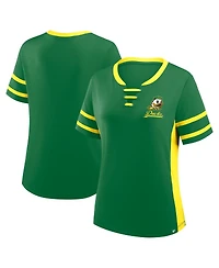 Fanatics Women's Green/Yellow Oregon Ducks Be Fearless Athena Lace-Up T-Shirt