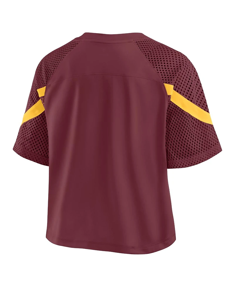 Fanatics Women's Maroon Minnesota Golden Gophers Oversized Raglan V-Neck Fashion Jersey