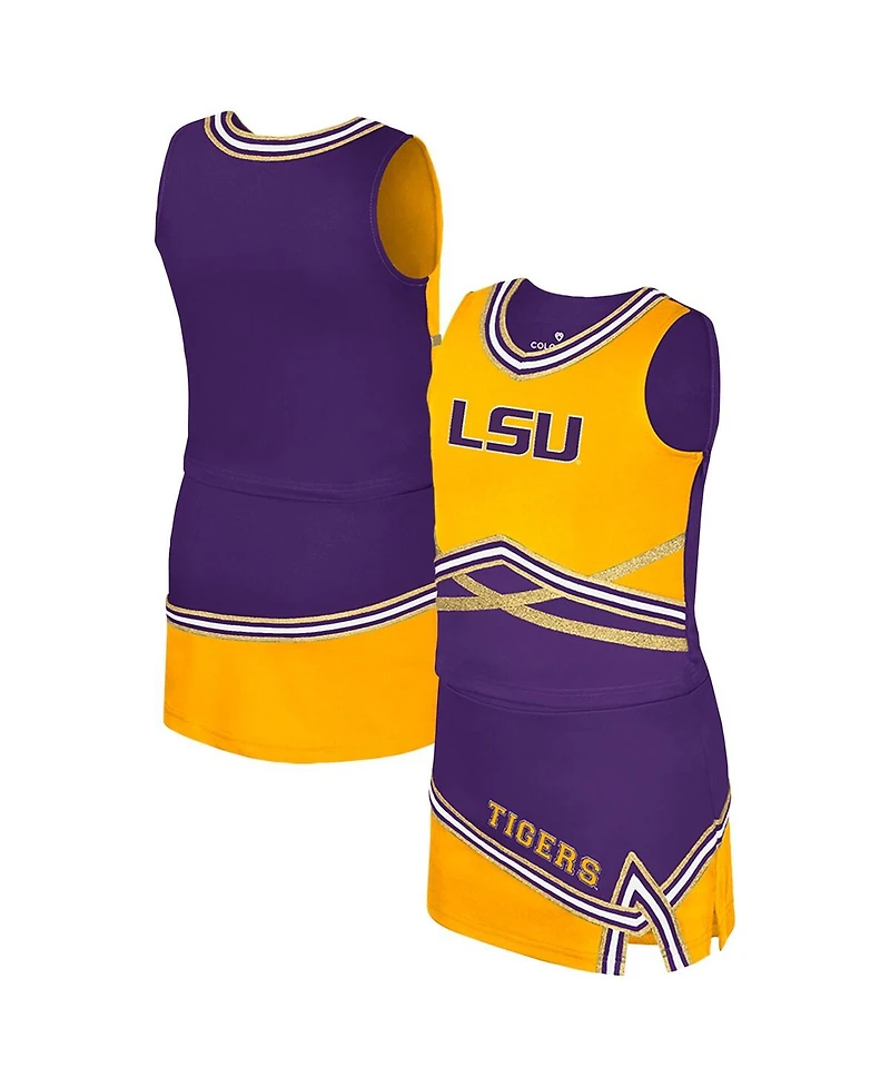 Colosseum Big Girls 2-Piece Purple Lsu Tigers Lollipop Park Cheer Set