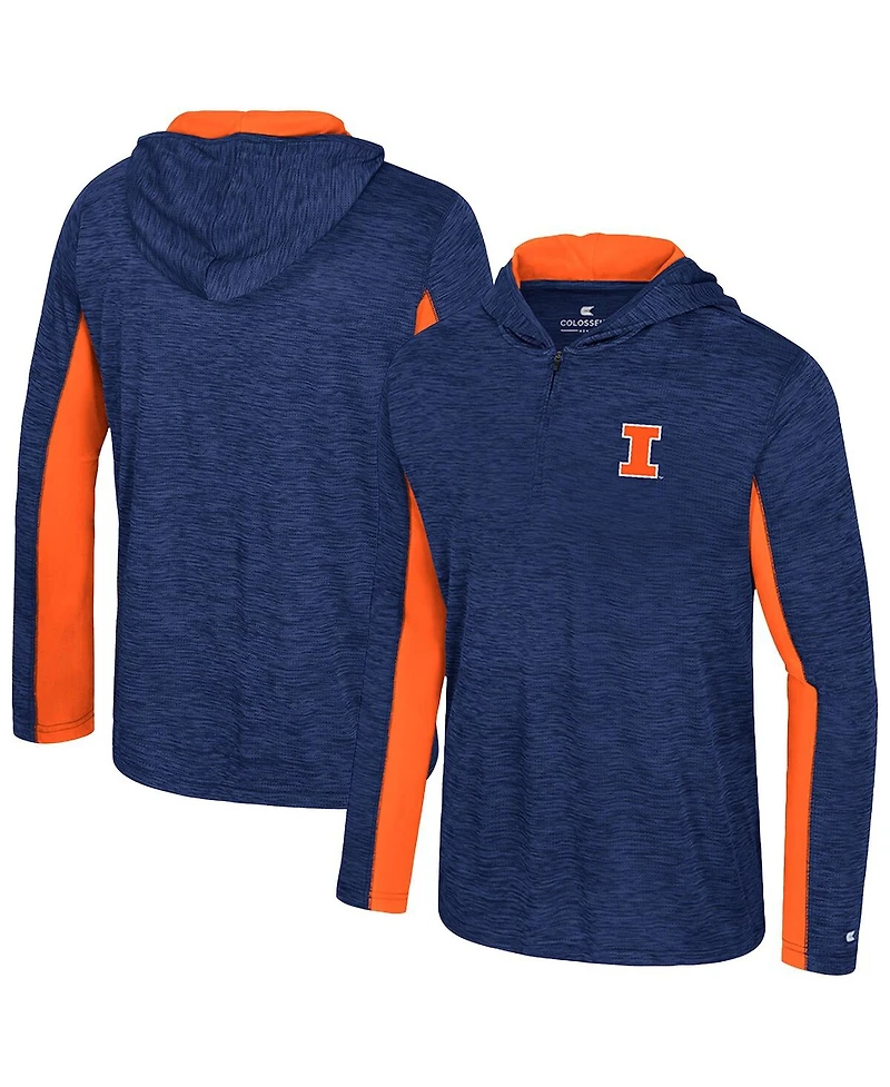 Colosseum Men's Navy Illinois Fighting Illini Always Sunny Quarter-Zip Hoodie