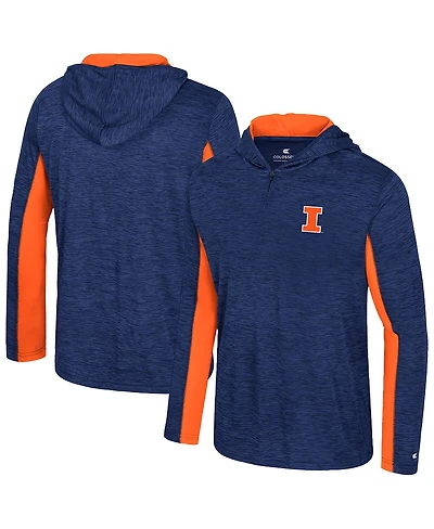 Colosseum Men's Navy Illinois Fighting Illini Always Sunny Quarter-Zip Hoodie