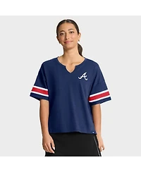 Fanatics Women's Navy Atlanta Braves Curl Route T-Shirt