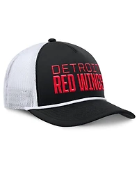 Fanatics Men's Black/White Detroit Red Wings Heritage Dutch A-Frame Trucker Adjustable Hat