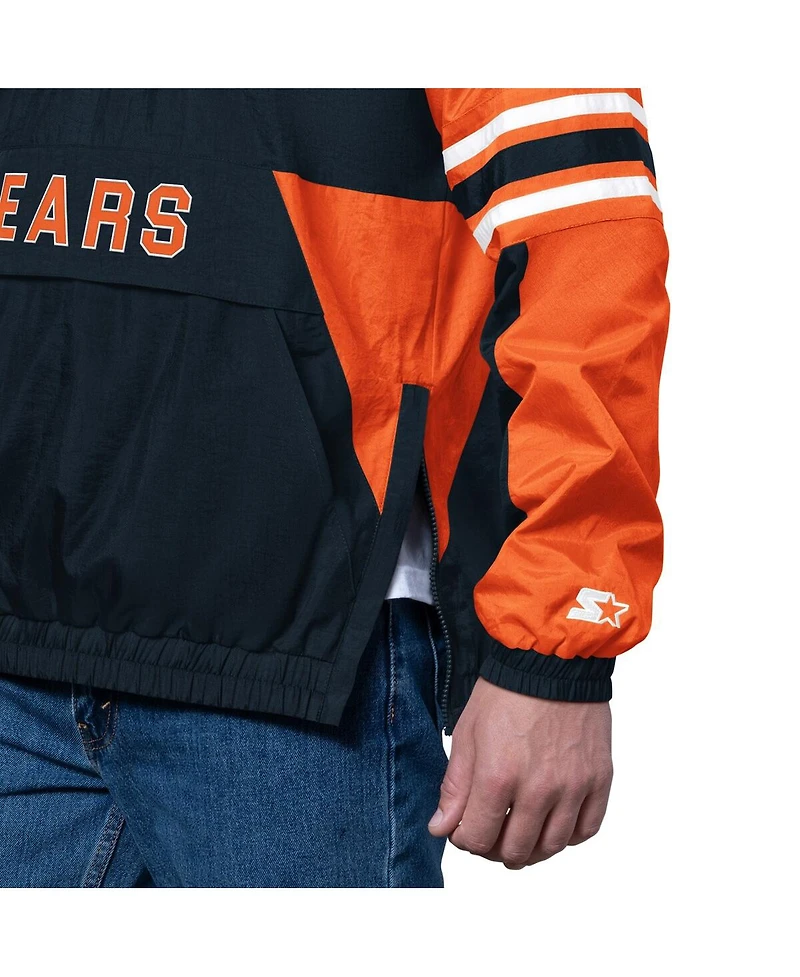 Starter Men's Navy Chicago Bears Prospect Half-Zip Pullover Sweatshirt