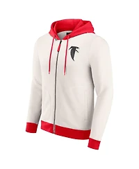 Darius Rucker Collection by Fanatics Men's Cream Atlanta Falcons Distressed Graphics Full-Zip Hoodie