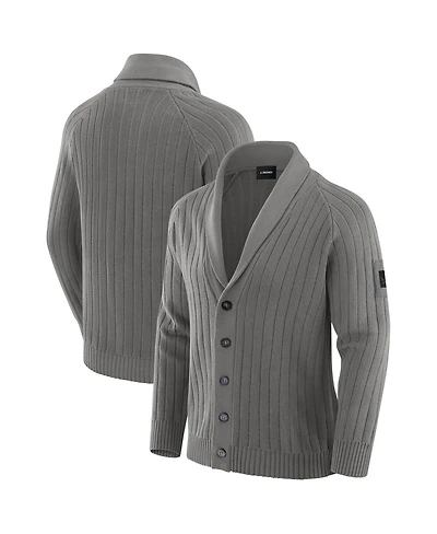 J. Palmer Men's Graphite Detroit Lions the Playmaker Cardigan Raglan Sweater