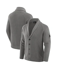 J. Palmer Men's Graphite Detroit Lions the Playmaker Cardigan Raglan Sweater