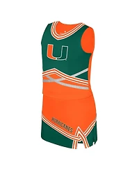 Colosseum Big Girls 2-Piece Orange Miami Hurricanes Lollipop Park Cheer Set