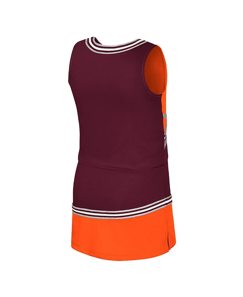 Colosseum Big Girls 2-Piece Maroon Virginia Tech Hokies Lollipop Park Cheer Set