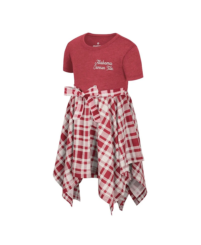 Colosseum Girls Toddler Crimson Alabama Tide Marceline Plaid Dress