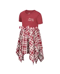 Colosseum Girls Toddler Crimson Alabama Tide Marceline Plaid Dress