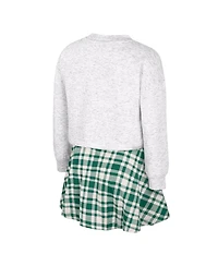 Colosseum Big Girls 2-Piece White Michigan State Spartans Marceline Plaid Skirt and Top Set