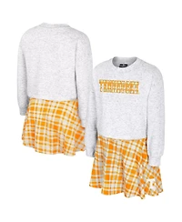Colosseum Big Girls 2-Piece Gray Tennessee Volunteers Marceline Plaid Skirt and Top Set