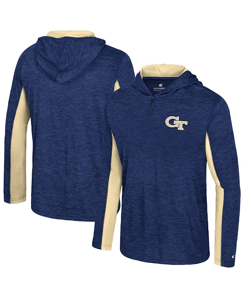 Colosseum Men's Navy Georgia Tech Yellow Jackets Always Sunny Quarter-Zip Hoodie