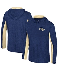 Colosseum Men's Navy Georgia Tech Yellow Jackets Always Sunny Quarter-Zip Hoodie