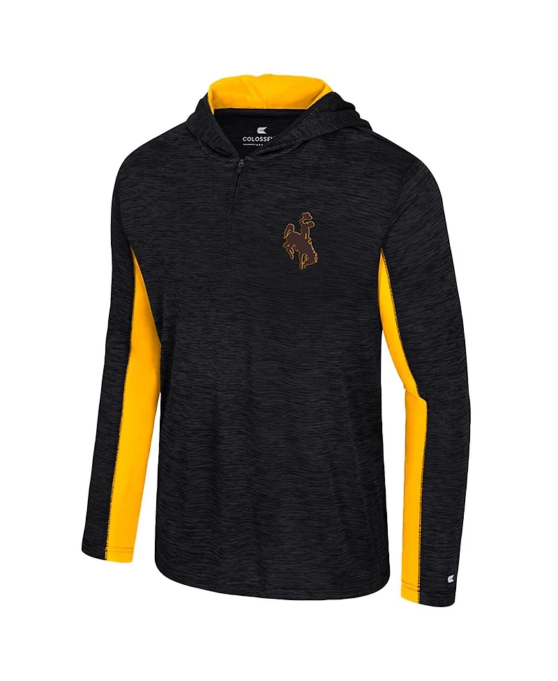 Colosseum Men's Black Wyoming Cowboys Always Sunny Quarter-Zip Hoodie