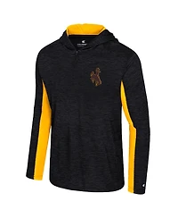 Colosseum Men's Black Wyoming Cowboys Always Sunny Quarter-Zip Hoodie
