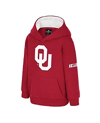 Colosseum Toddler Crimson Oklahoma Sooners Big Logo Volume Fleece Pullover Hoodie