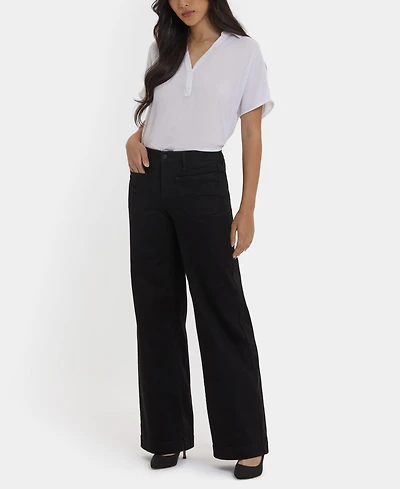 Nydj Women's Teresa Wide Leg Patch Pocket Jeans