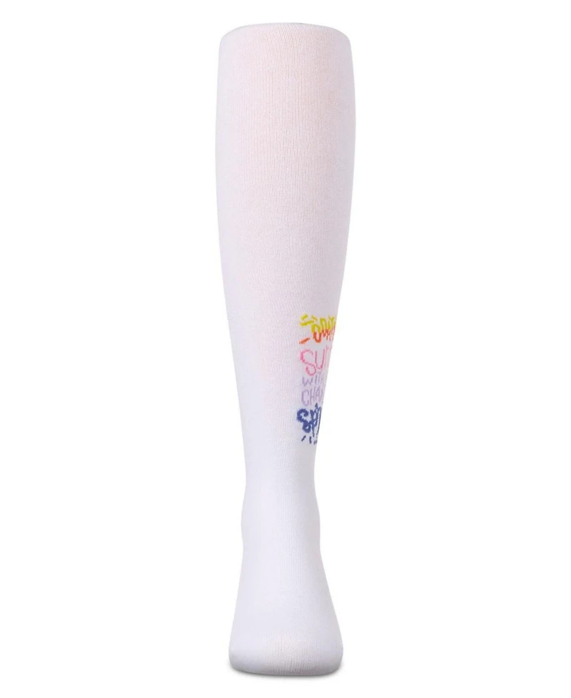 Memoi Girls Sunny Days Opaque Stretch Cotton Tights