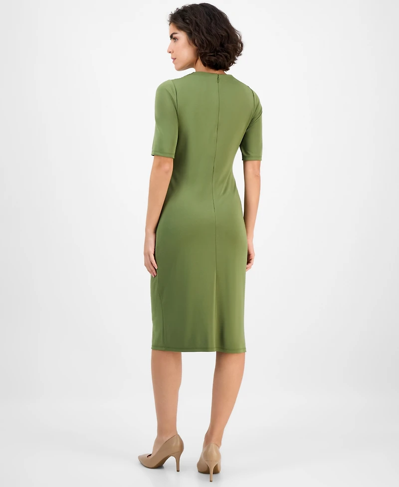 Anne Klein Women's Cowl-Neck Side-Ruched Dress