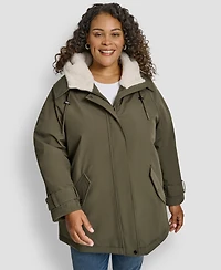 Dkny Plus Hooded Coat