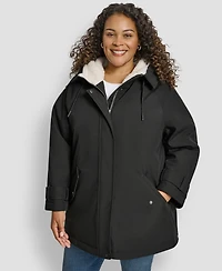 Dkny Plus Hooded Coat