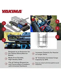 Yakima SkinnyWarrior 16 Inch Extension for SkinnyWarrior Cargo Basket, Black