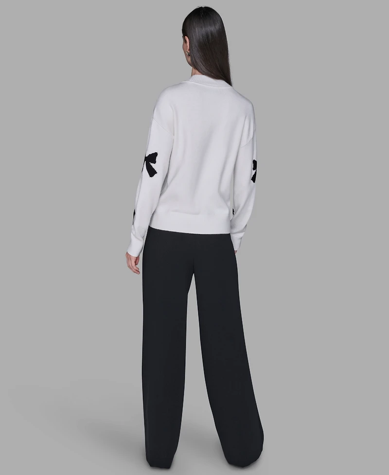 Karl Lagerfeld Paris Women's All-Over Bow Sweater