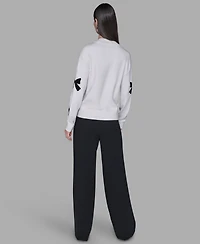 Karl Lagerfeld Paris Women's All-Over Bow Sweater
