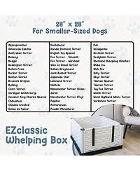 EZwhelp EZclassic 28"x28" Puppy Dog Whelping Box Playpen w/Rails & Liner, Black