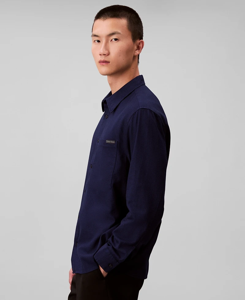 Calvin Klein Men's Classic-Fit Yarn-Dyed Houndstooth Shirt