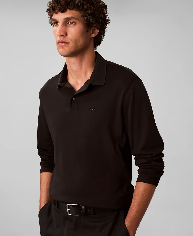 Calvin Klein Men's Long Sleeve Polo Shirt