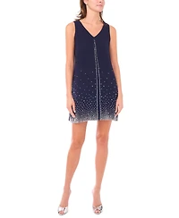 Msk Petite V-Neck Sleeveless Beaded Dress