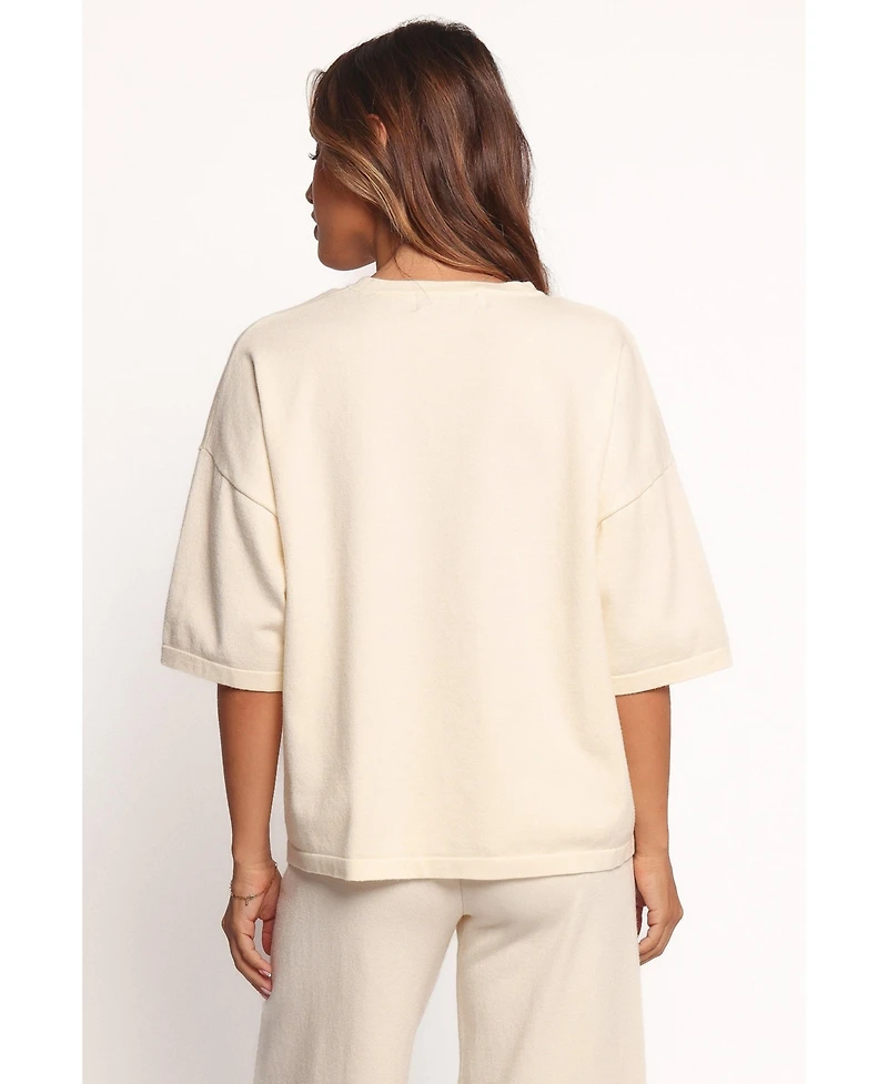 Petal and Pup Women's Ash Knitted T-Shirt - White