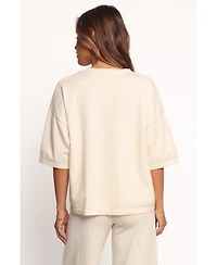 Petal and Pup Women's Ash Knitted T-Shirt - White
