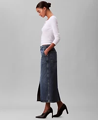 Calvin Klein Jeans Women's Denim Maxi Carpenter Skirt