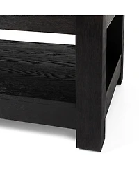 Maven Lane Paulo Wooden Coffee Table with Set of 2 Side Tables, Weathered Black