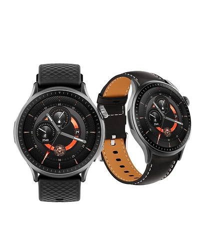 Sugift Smart Watch with 1.67" Amoled Display, Bluetooth Calling, Wellness Tracking, 100+ Sports Modes, Bonus Leather Strap Included