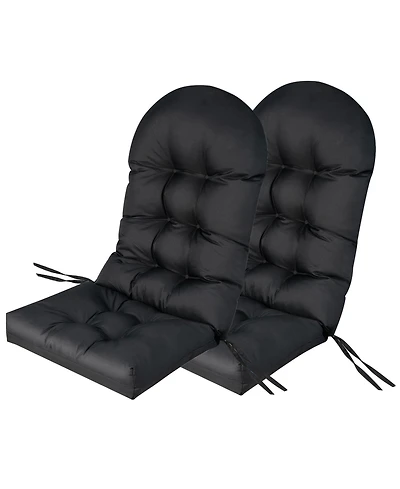 Gymax Set of 2 Patio Adirondack Chair Cushion High Back Fade Resistant 5'' Seat Pad