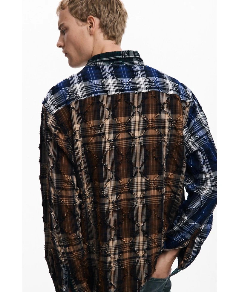 Desigual Men's Embroidered checks shirt