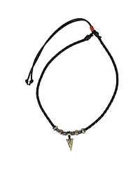 Trafalgar Cheyenne Tribal Triangle and Beaded Faux Leather Adjustable Necklace